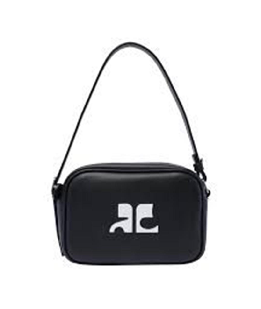 COURREGES Черная кожаная сумка через плечо, фото 1