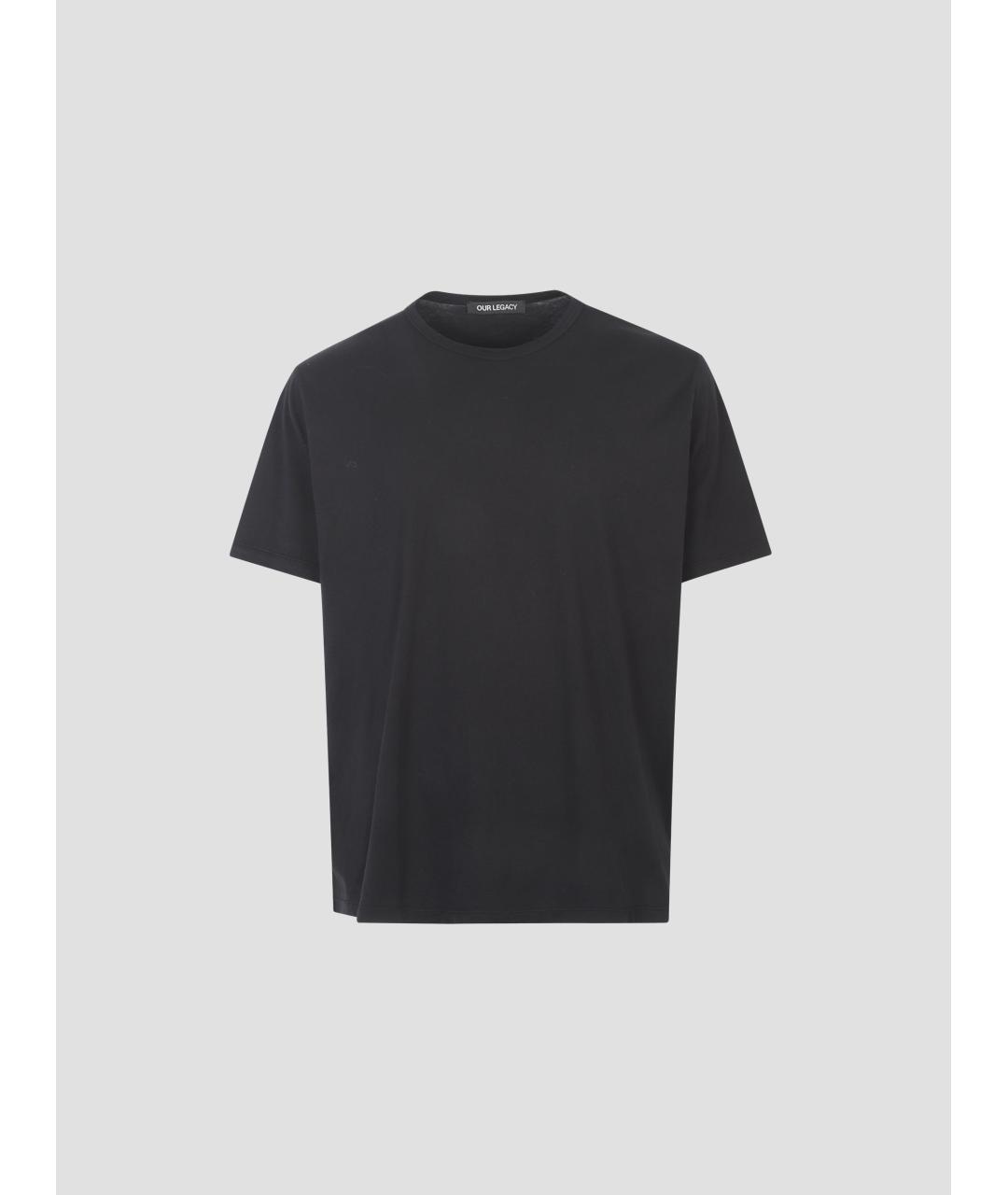 OUR LEGACY Черная хлопковая футболка, фото 4