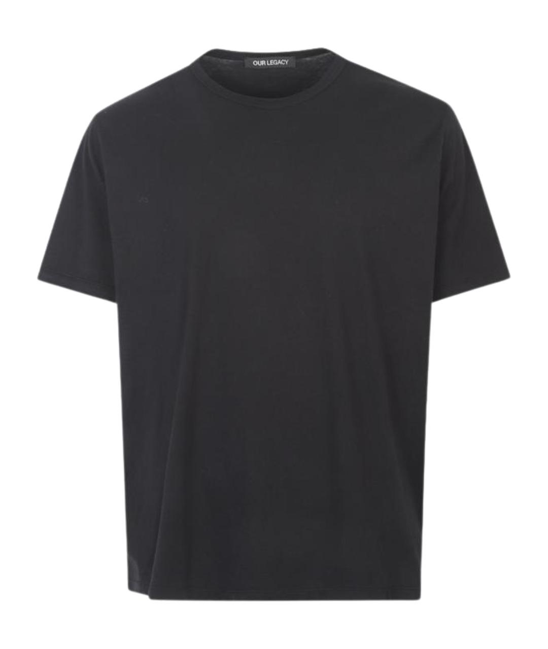 OUR LEGACY Черная хлопковая футболка, фото 1
