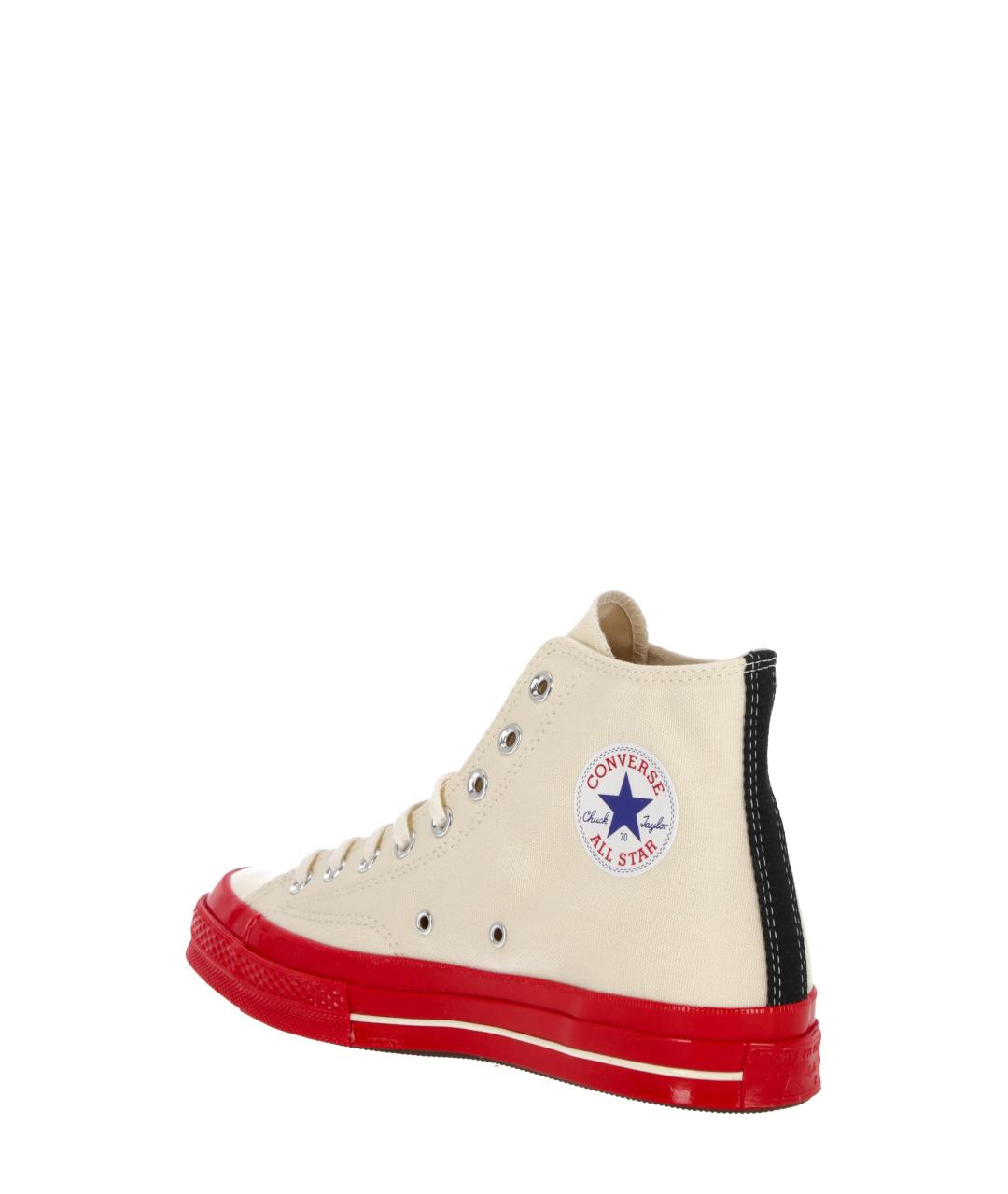 COMME DES GARÇONS PLAY Белые текстильные кеды, фото 3