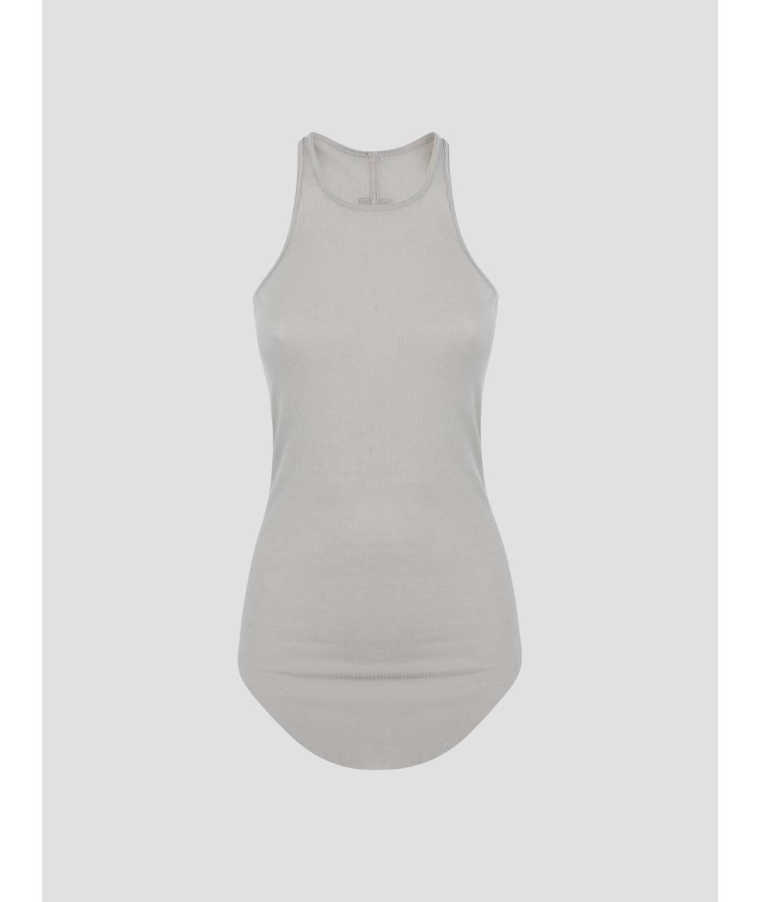 RICK OWENS Белая вискозная майка, фото 4