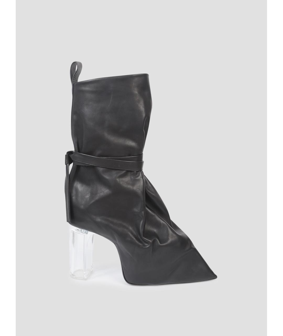 RICK OWENS Черные кожаные ботинки, фото 4