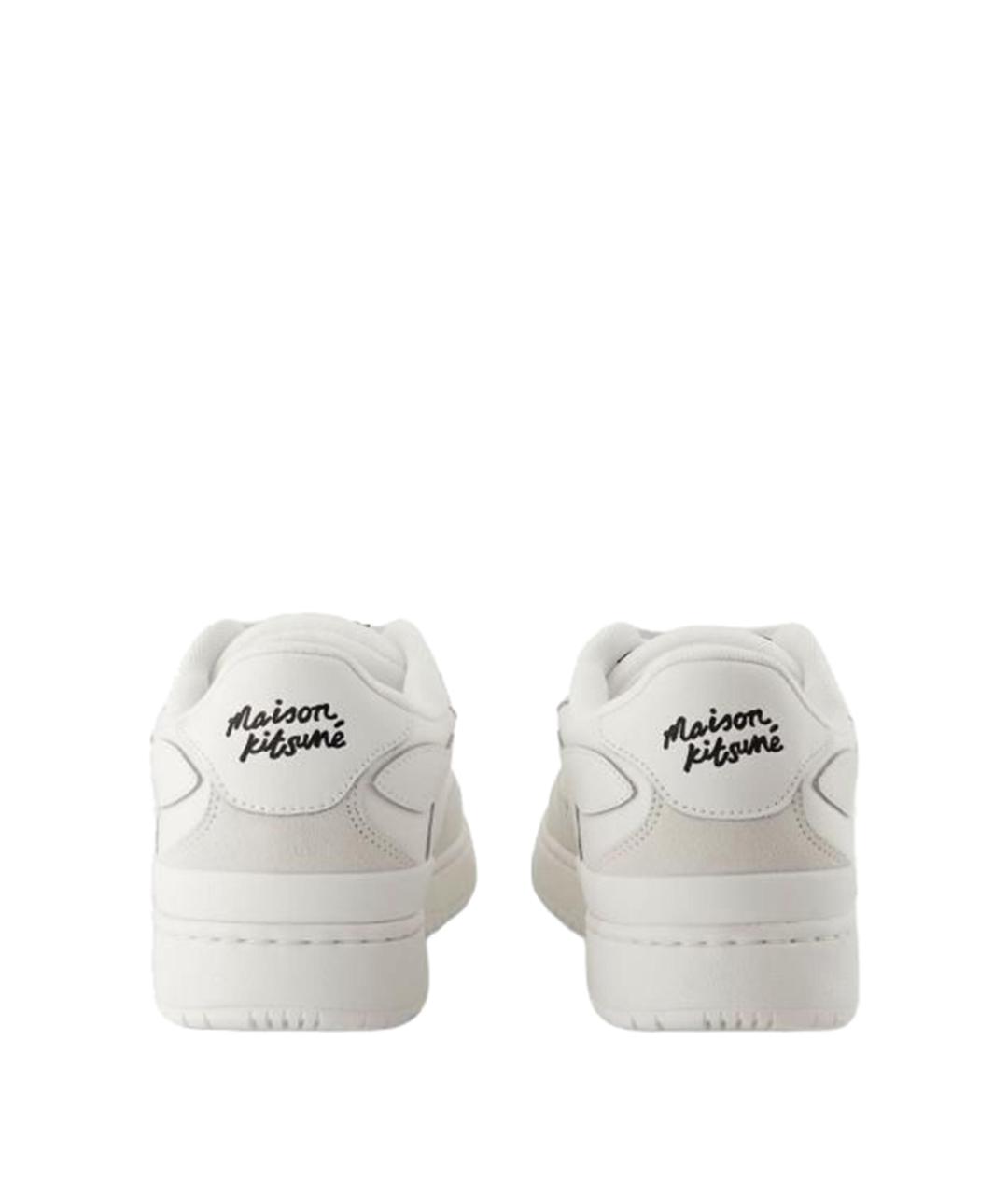 MAISON KITSUNE Черные кожаные низкие кроссовки / кеды, фото 3