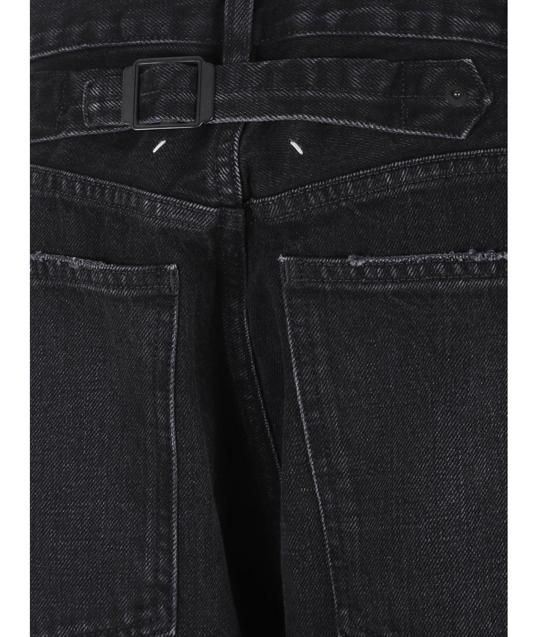 MAISON MARGIELA Черные хлопковые прямые джинсы, фото 3