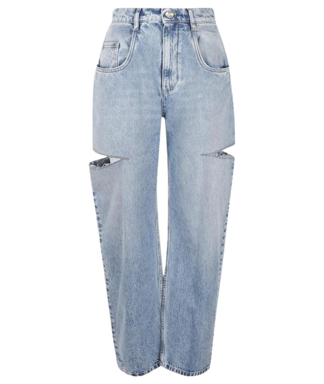 MAISON MARGIELA Голубые хлопковые прямые джинсы, фото 1