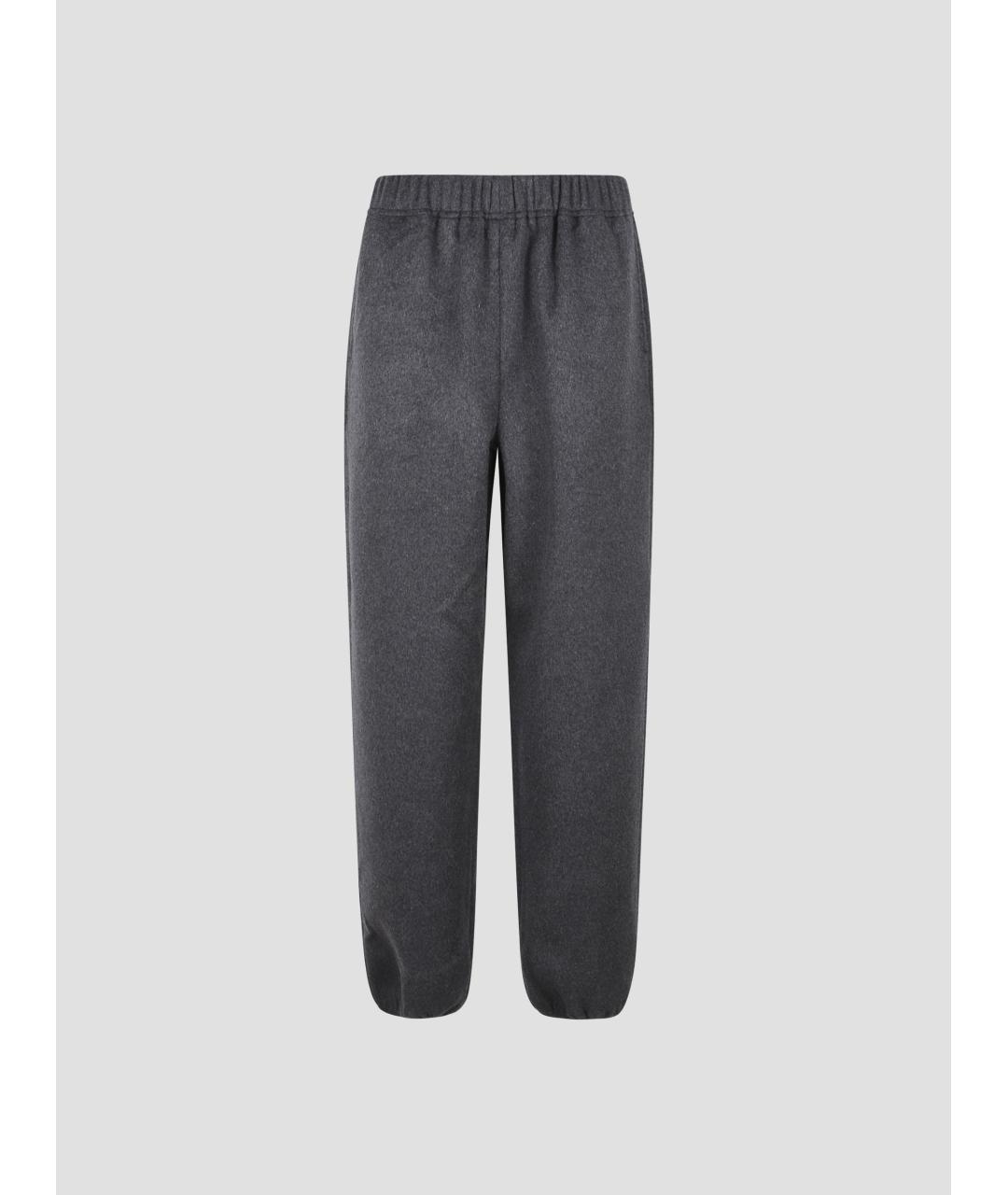 THE FRANKIE SHOP Серые шерстяные спортивные брюки и шорты, фото 4