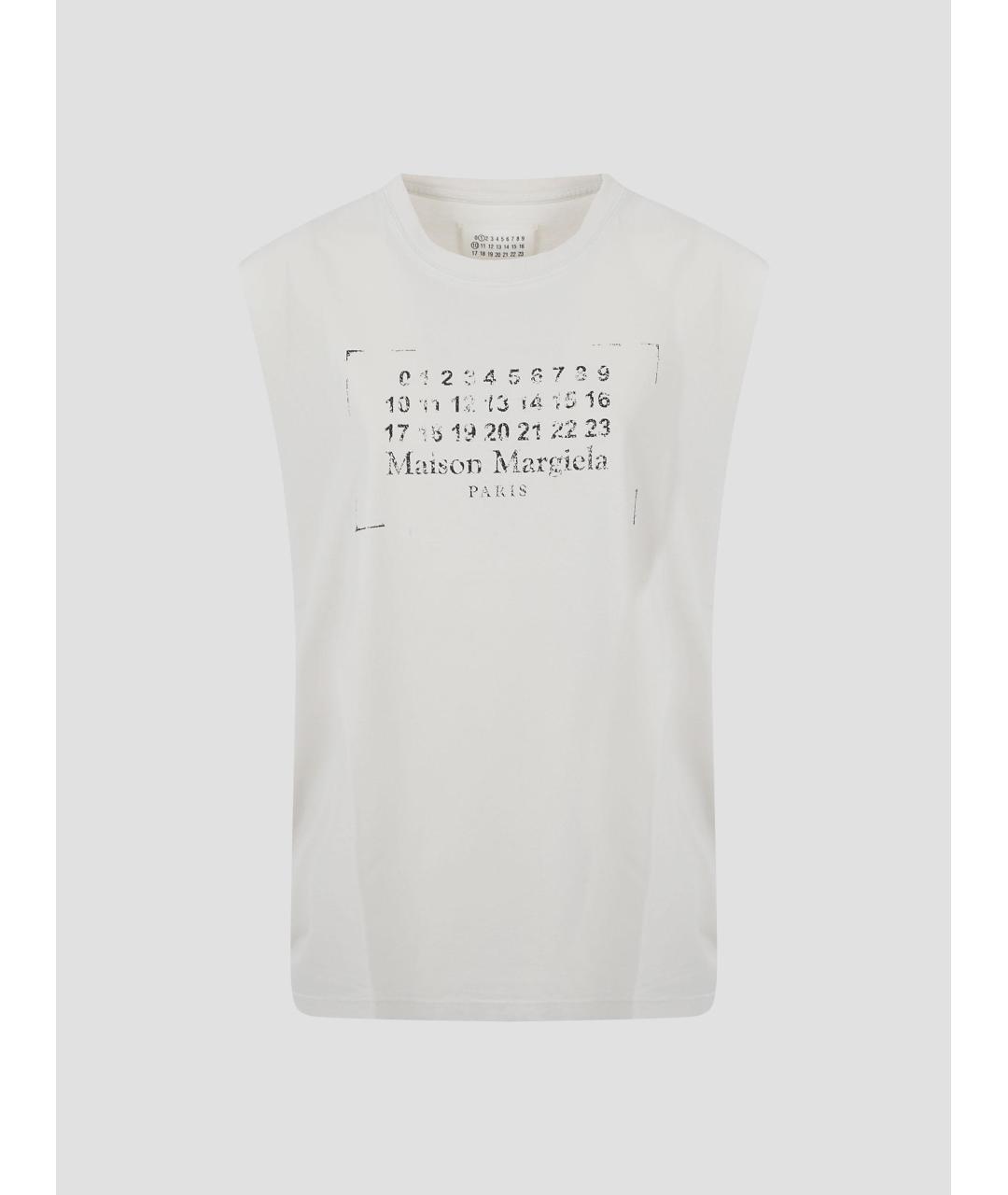 MAISON MARGIELA Бежевая хлопковая майка, фото 4