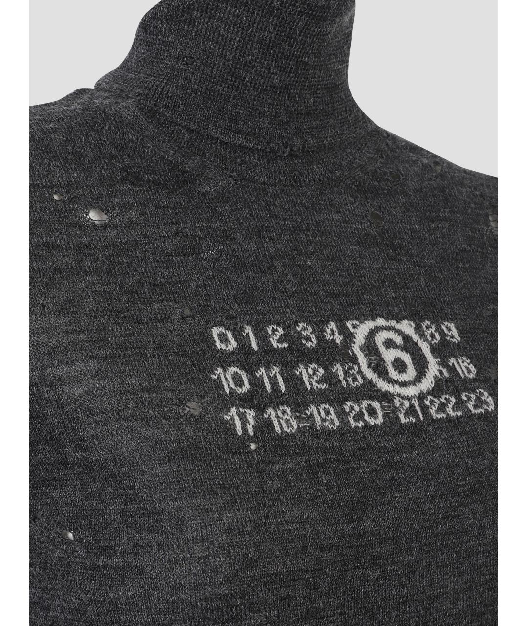 MM6 MAISON MARGIELA Серая шерстяная водолазка, фото 3