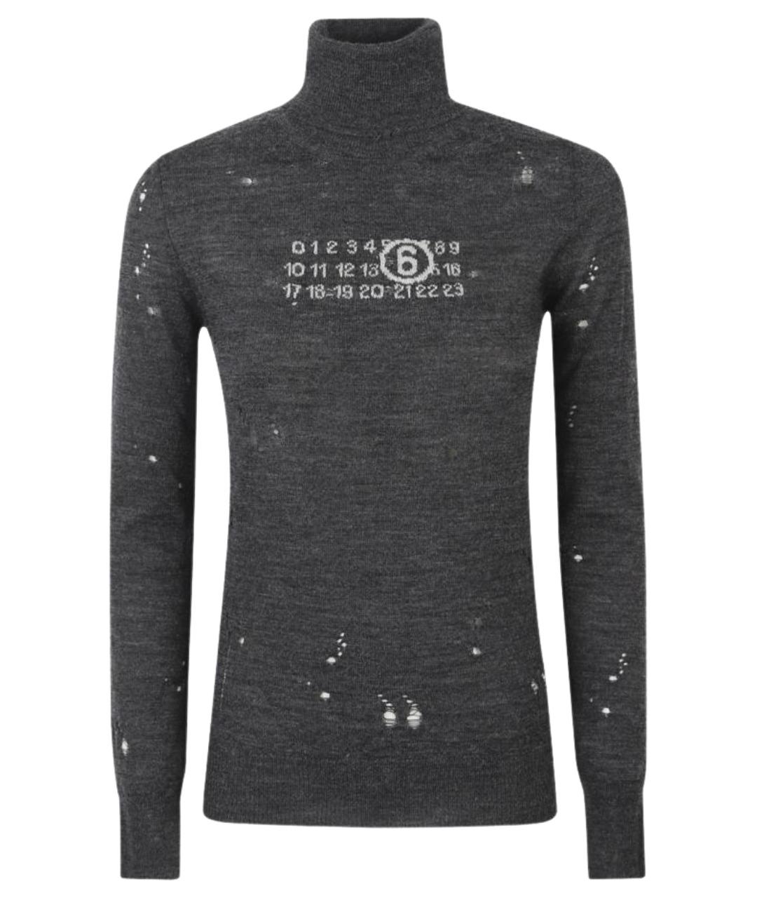 MM6 MAISON MARGIELA Серая шерстяная водолазка, фото 1