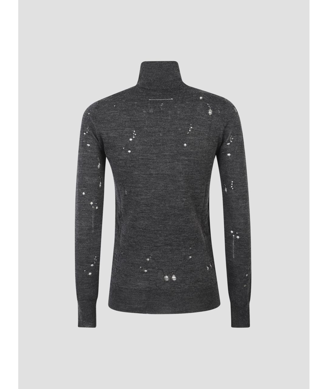 MM6 MAISON MARGIELA Серая шерстяная водолазка, фото 2