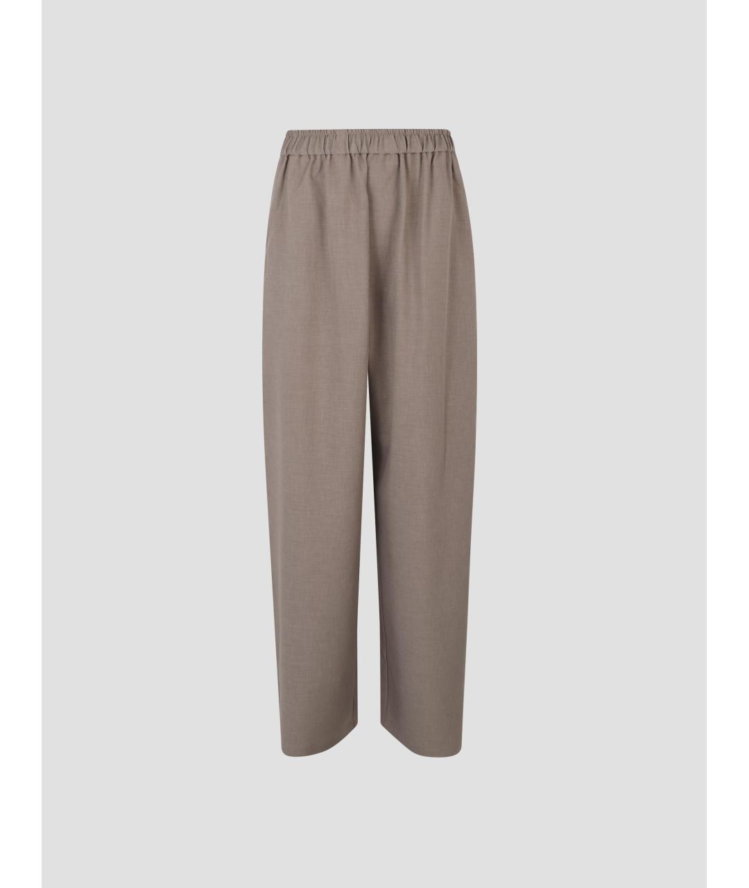 THE FRANKIE SHOP Бежевые полиэстеровые прямые брюки, фото 4