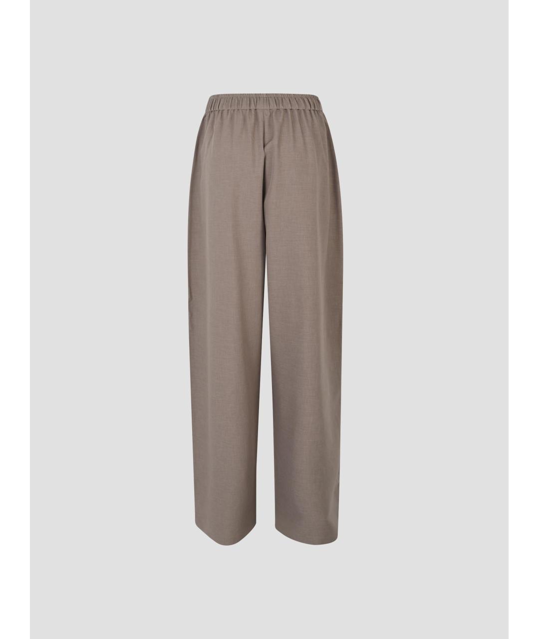 THE FRANKIE SHOP Бежевые полиэстеровые прямые брюки, фото 2