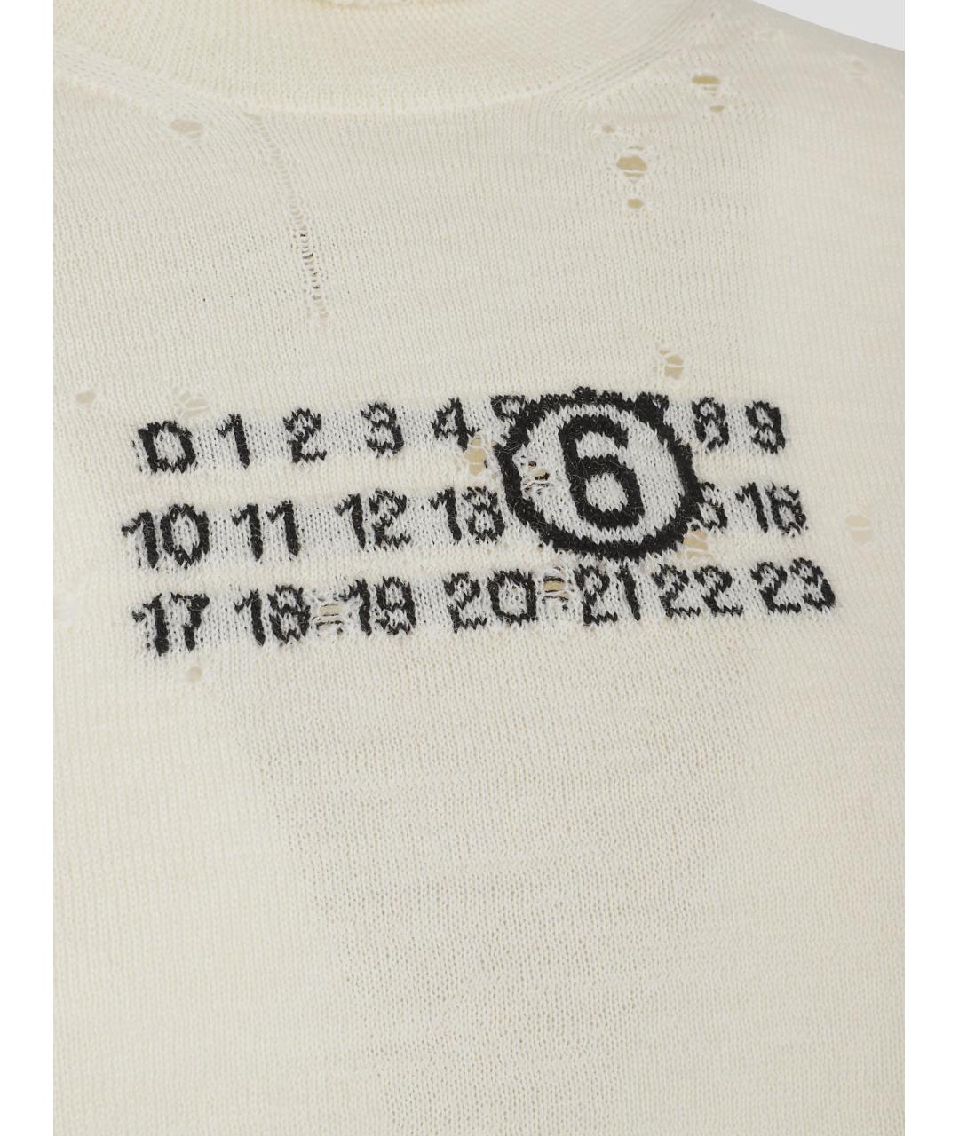 MM6 MAISON MARGIELA Белая шерстяная водолазка, фото 2