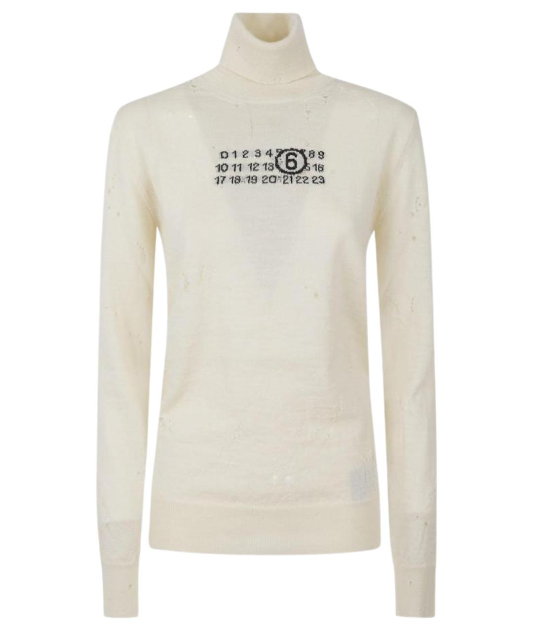 MM6 MAISON MARGIELA Белая шерстяная водолазка, фото 1