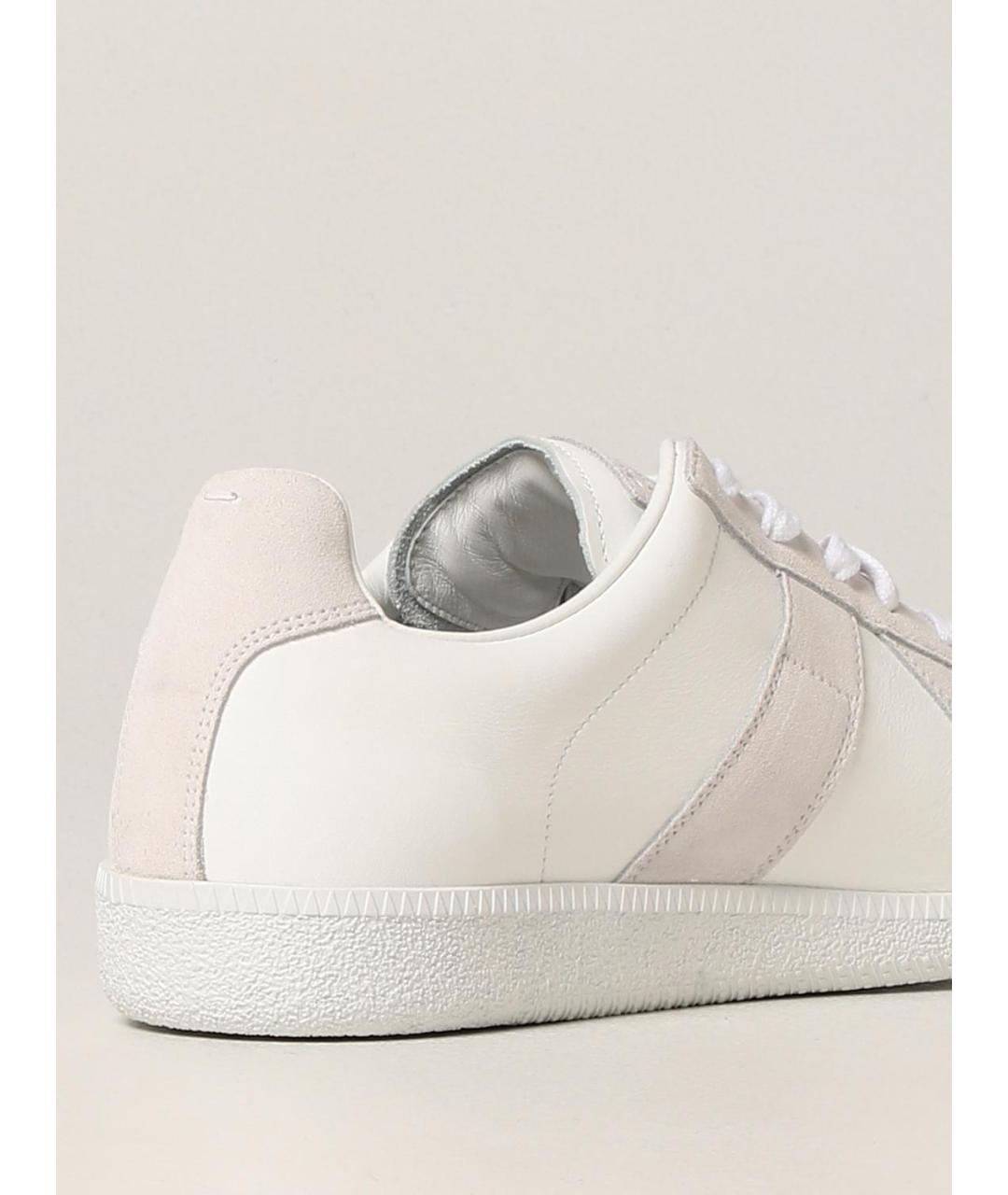 MAISON MARGIELA Белые кожаные низкие кроссовки / кеды, фото 3