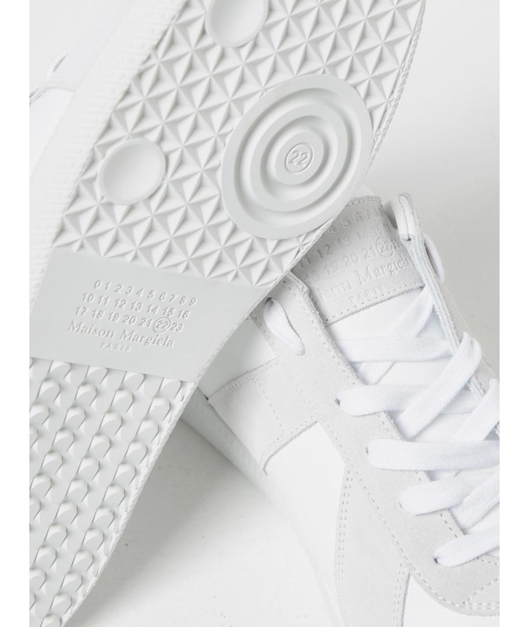 MAISON MARGIELA Белые кожаные низкие кроссовки / кеды, фото 2
