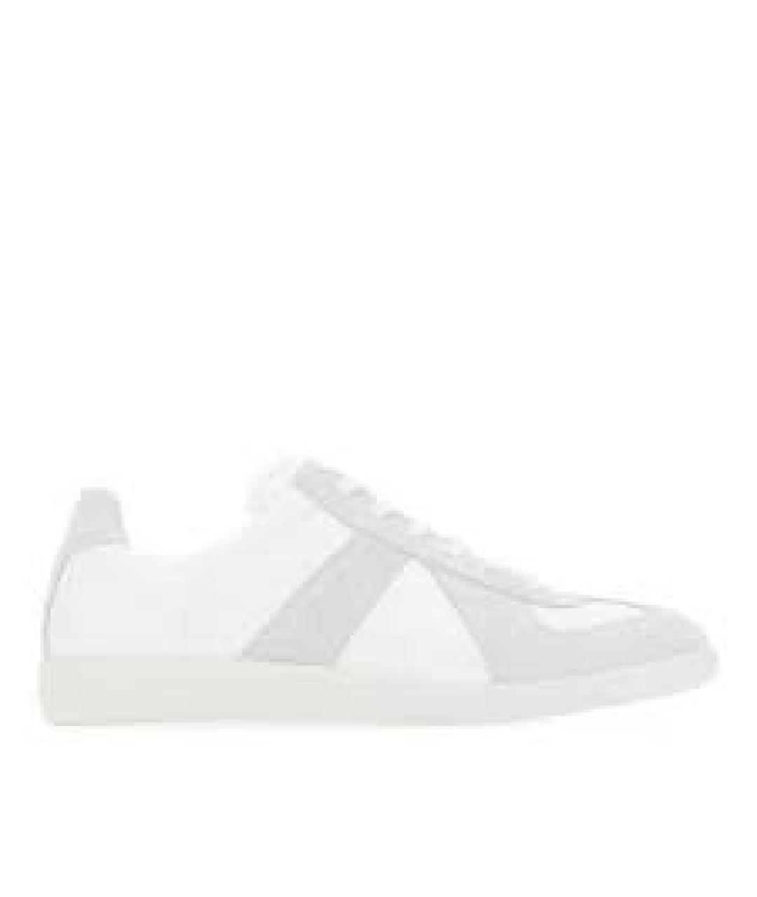 MAISON MARGIELA Белые кожаные низкие кроссовки / кеды, фото 1