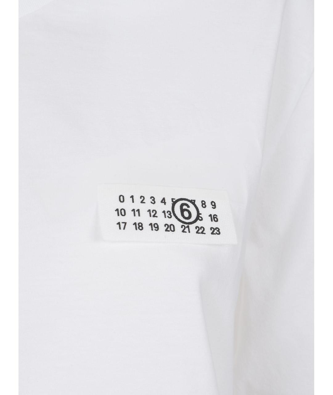 MM6 MAISON MARGIELA Белая хлопковая футболка, фото 3
