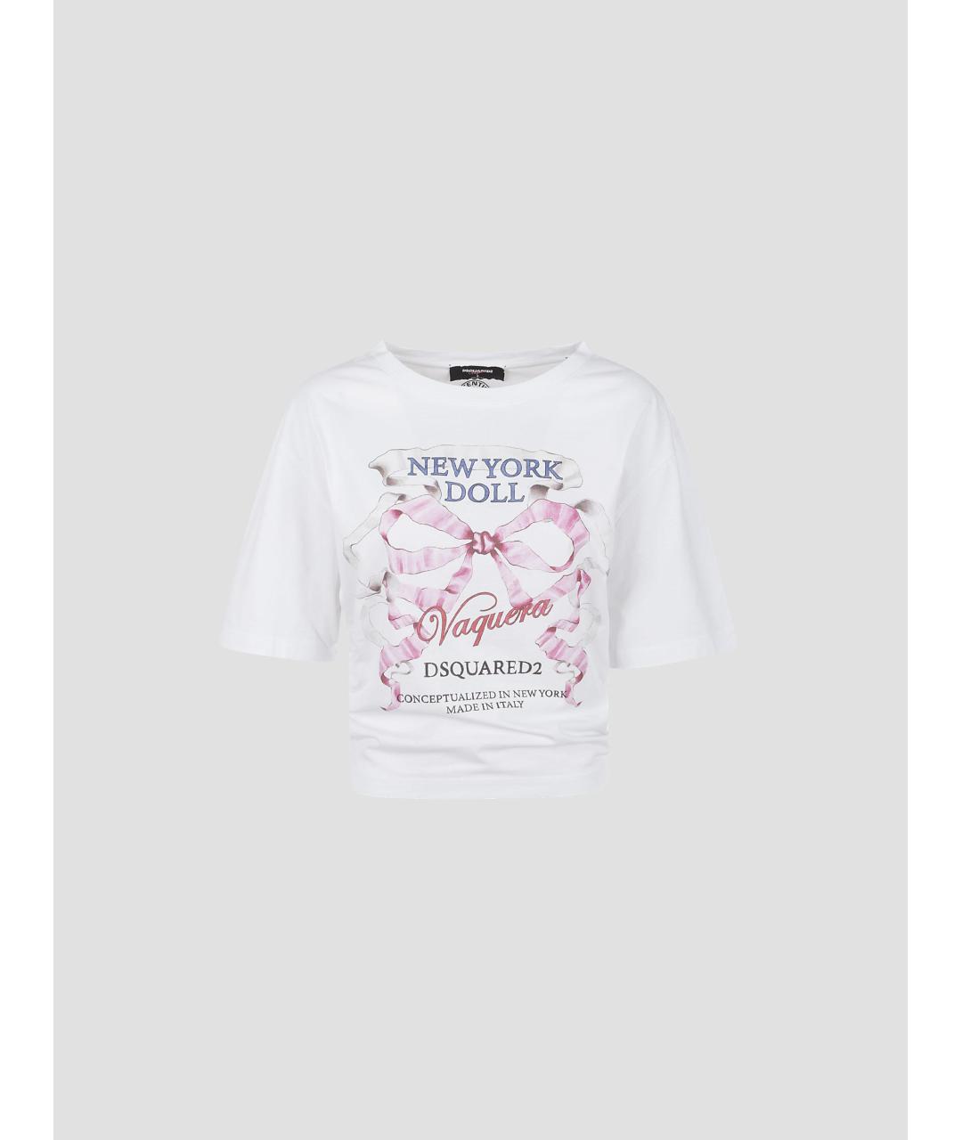 DSQUARED2 Белая хлопковая футболка, фото 4