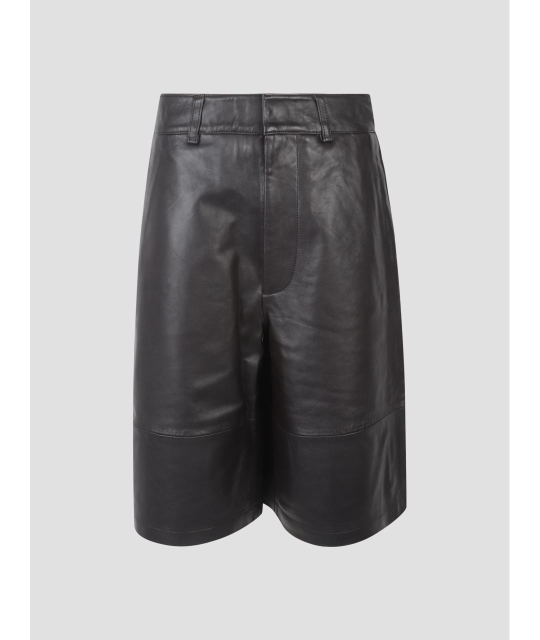 THE FRANKIE SHOP Коричневые кожаные шорты, фото 4