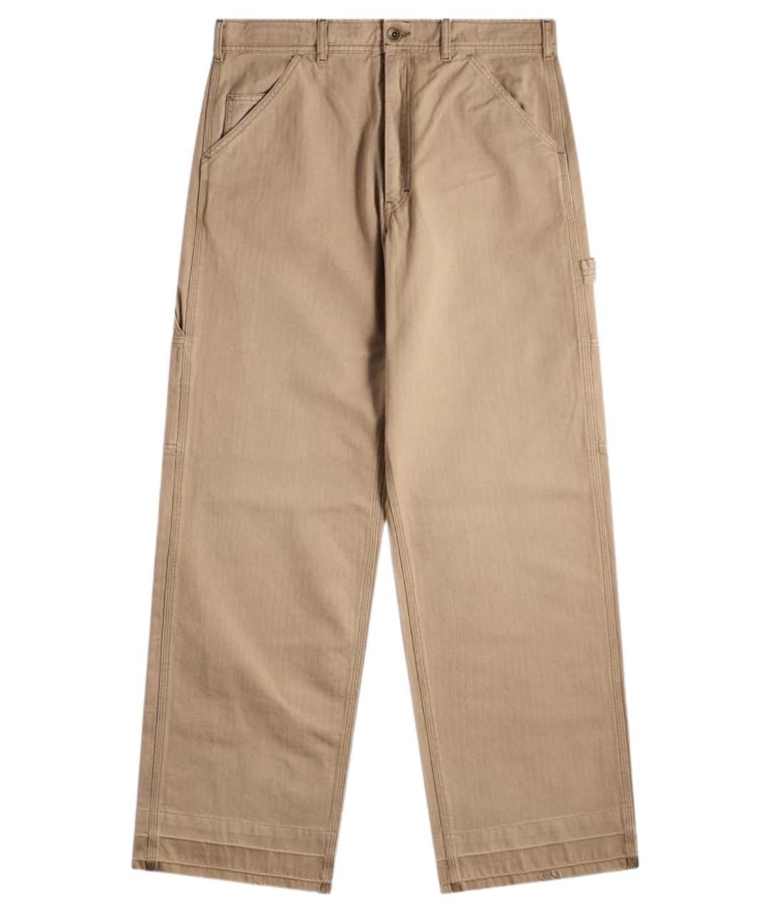 MAISON MARGIELA Бежевые хлопковые повседневные брюки, фото 1