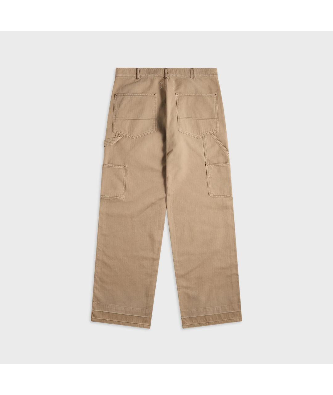 MAISON MARGIELA Бежевые хлопковые повседневные брюки, фото 2