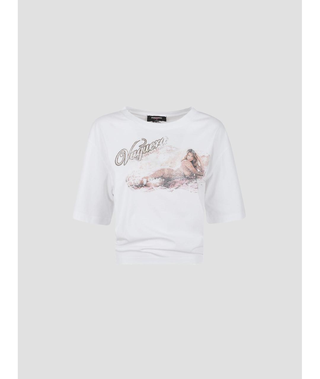 DSQUARED2 Белая хлопковая футболка, фото 4