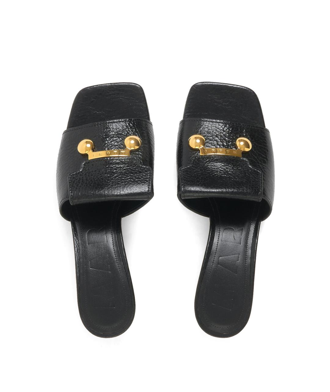 MARNI Черные кожаные сандалии, фото 2