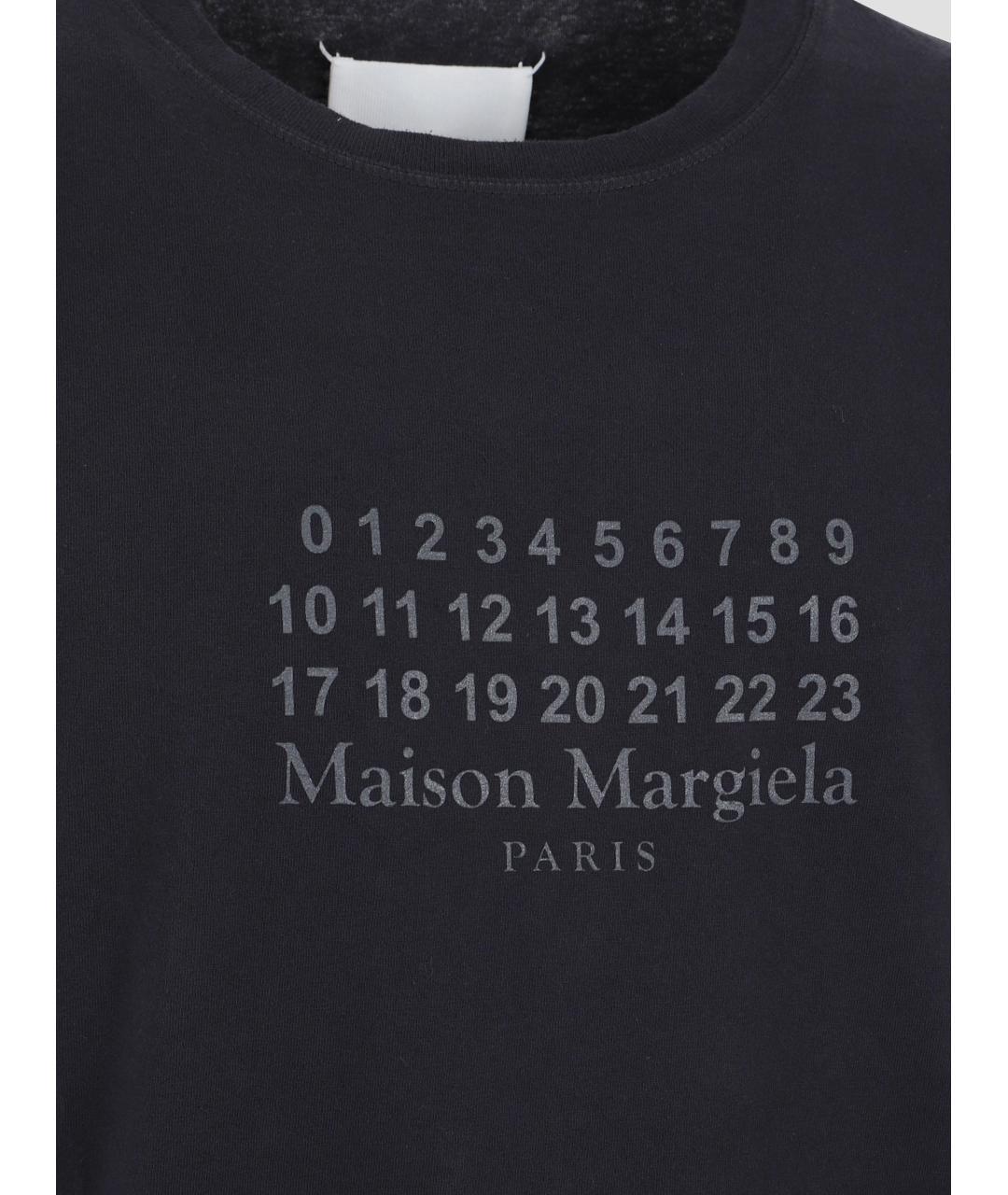 MAISON MARGIELA Черная хлопковая футболка, фото 3