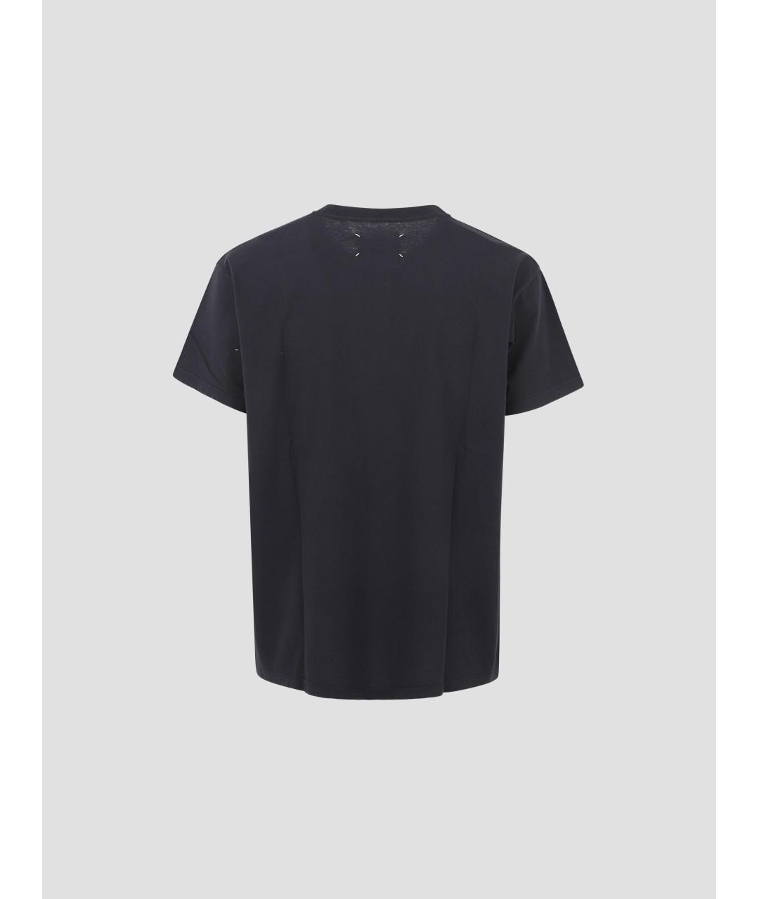 MAISON MARGIELA Черная хлопковая футболка, фото 2