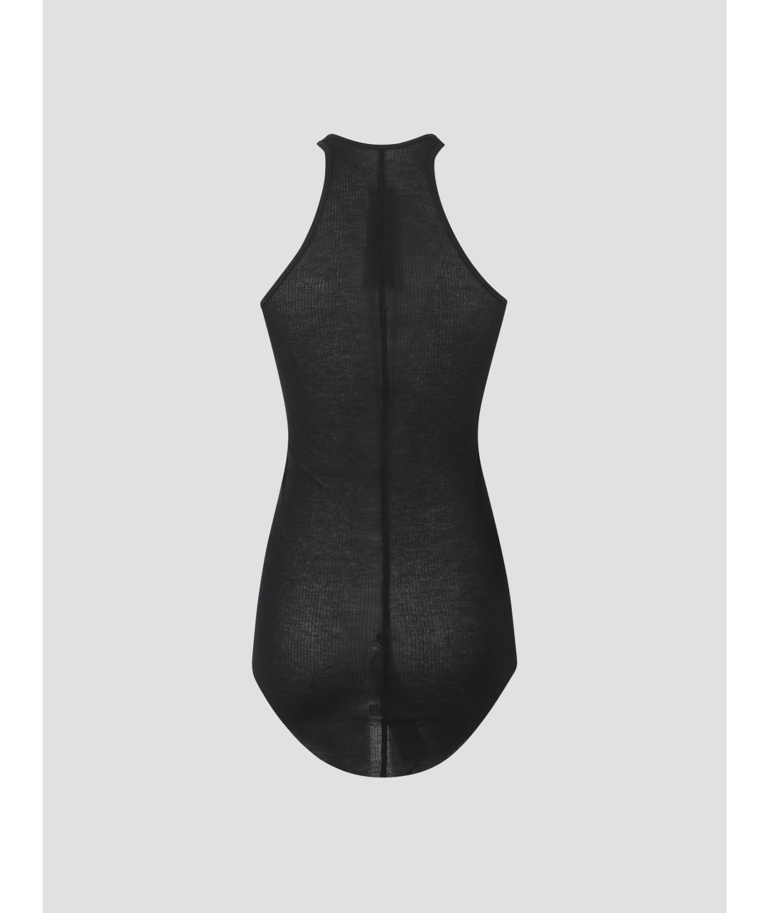 RICK OWENS Черная вискозная майка, фото 2