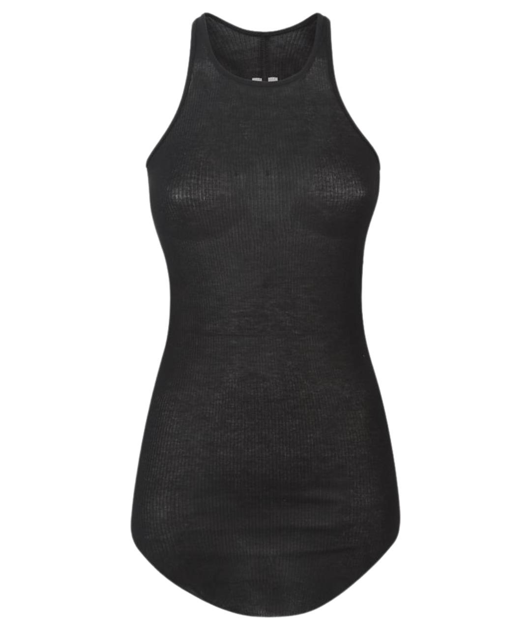 RICK OWENS Черная вискозная майка, фото 1