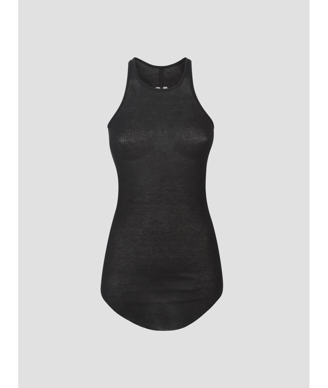RICK OWENS Черная вискозная майка, фото 4