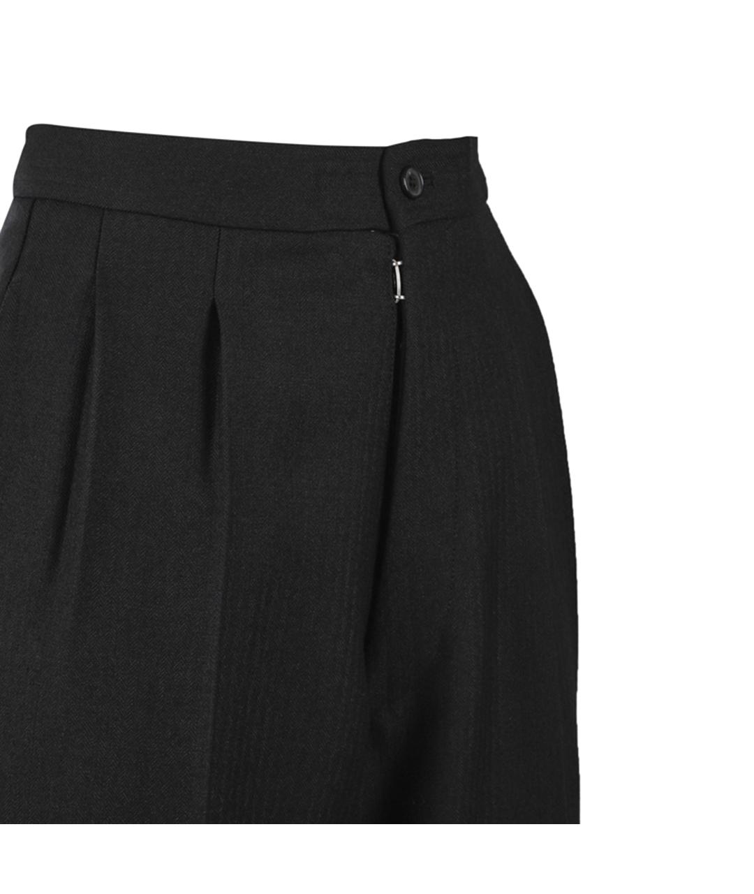 MAISON MARGIELA Черные шерстяные прямые брюки, фото 3