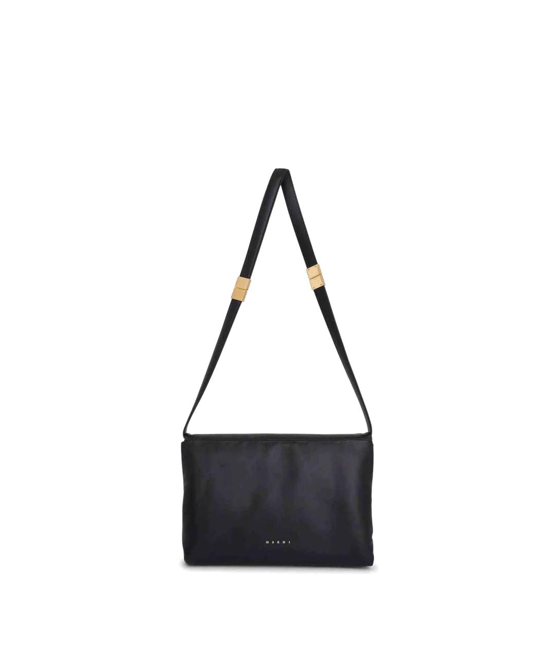 MARNI Черная кожаная сумка через плечо, фото 1