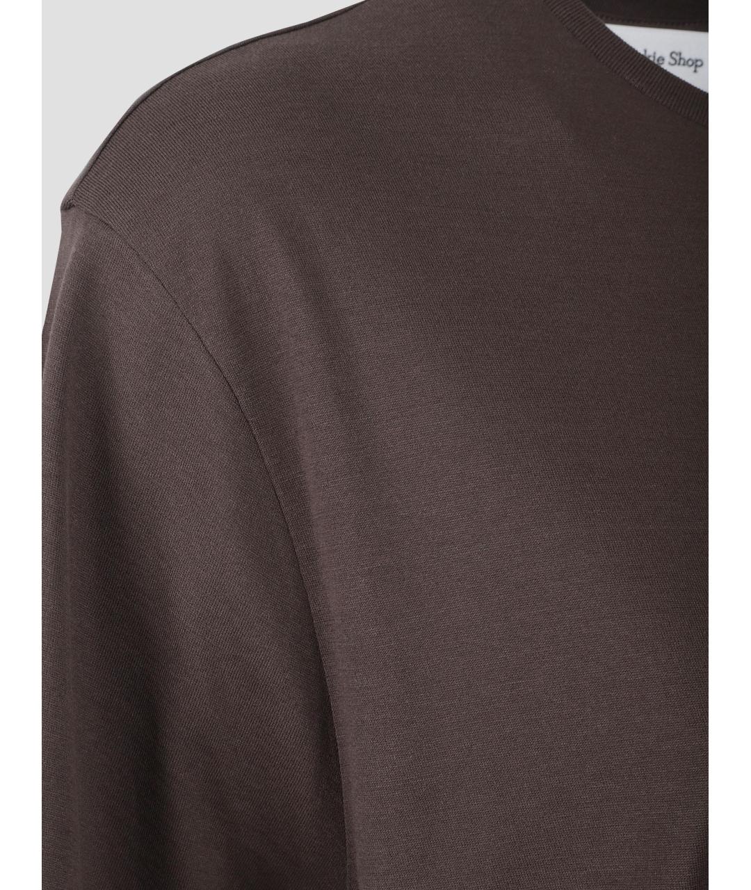 THE FRANKIE SHOP Коричневая хлопковая футболка, фото 3