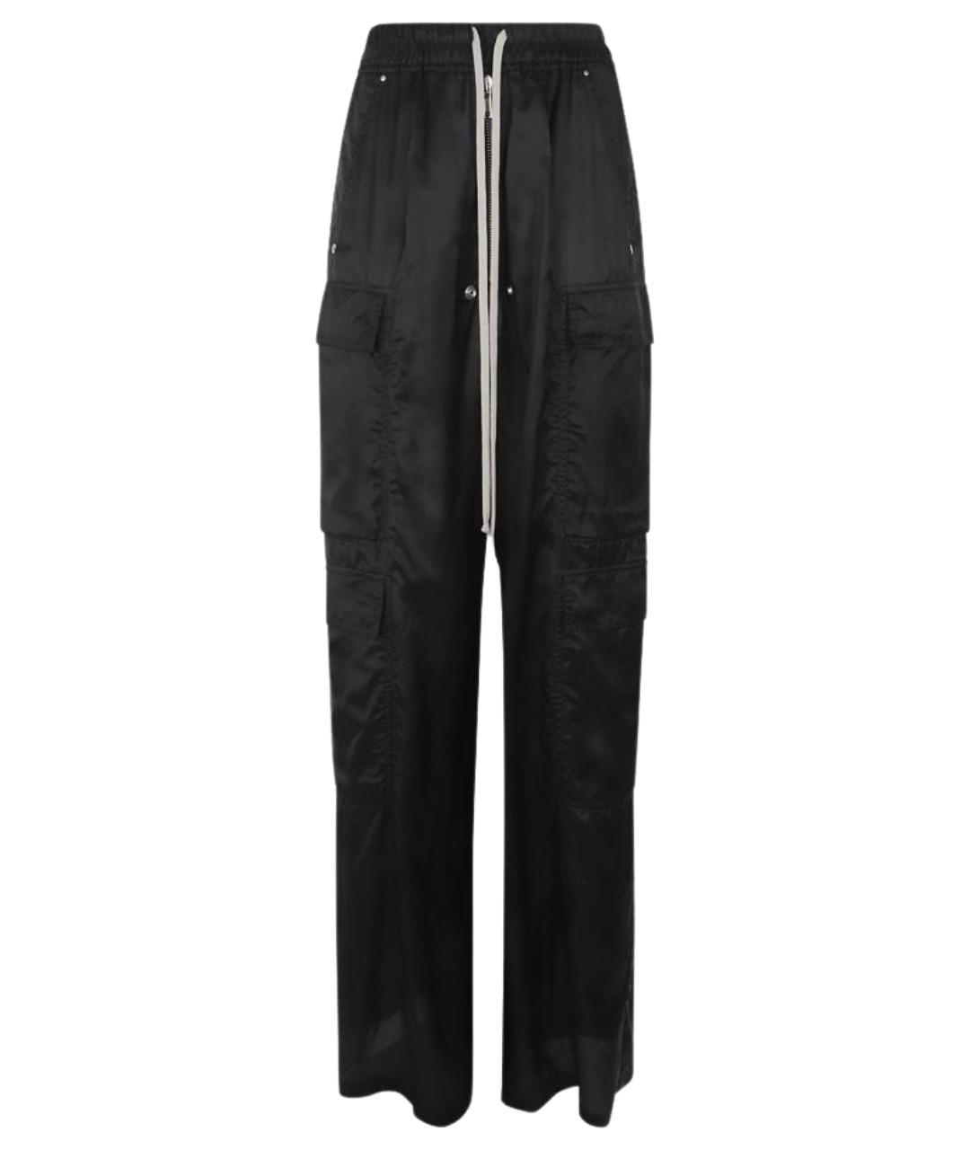 RICK OWENS Черные вискозные прямые брюки, фото 1