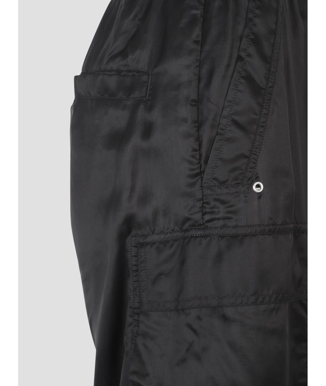 RICK OWENS Черные вискозные прямые брюки, фото 3