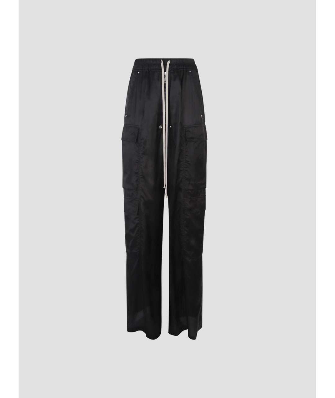 RICK OWENS Черные вискозные прямые брюки, фото 4