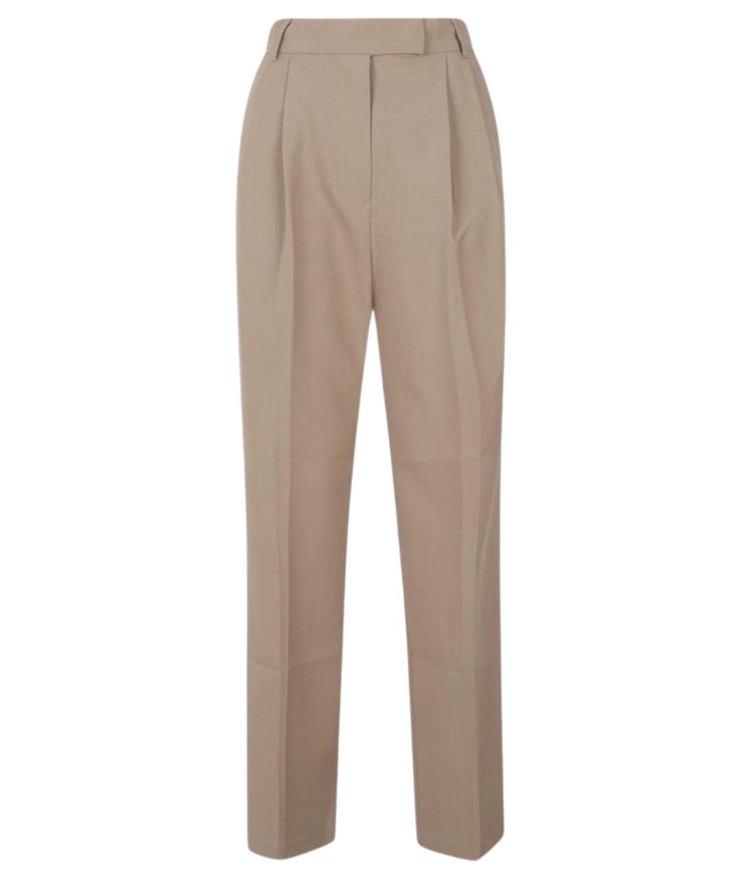 THE FRANKIE SHOP Бежевые полиэстеровые прямые брюки, фото 1