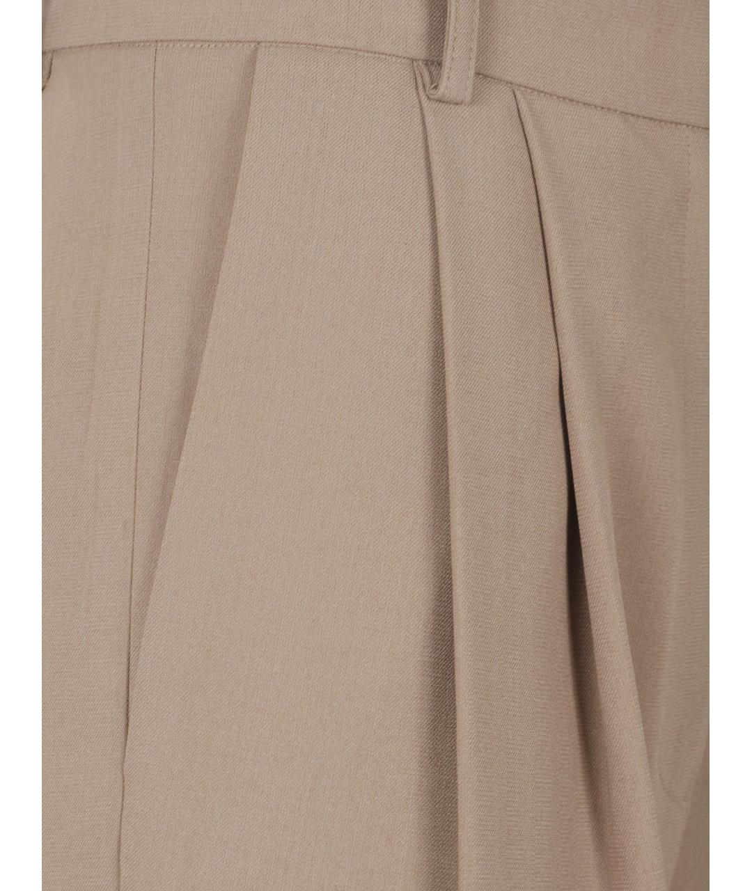 THE FRANKIE SHOP Бежевые полиэстеровые прямые брюки, фото 3