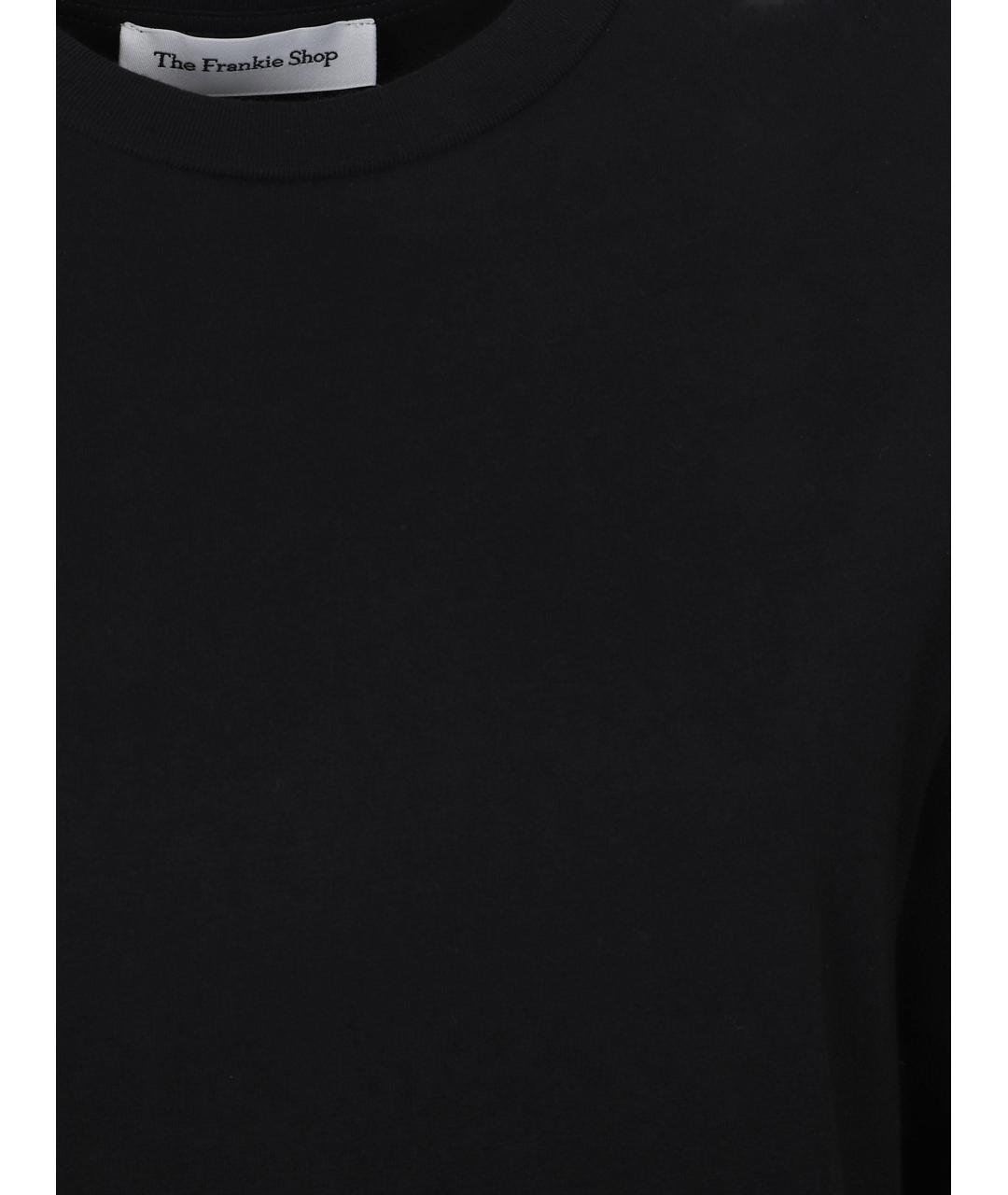 THE FRANKIE SHOP Черная хлопковая футболка, фото 3