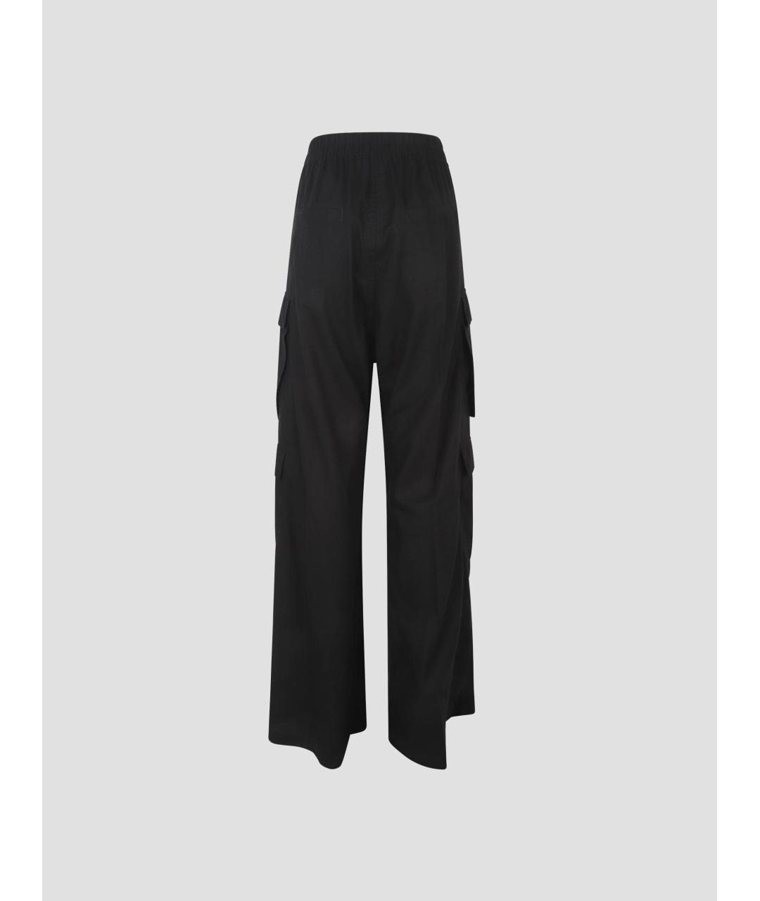 RICK OWENS Черные вискозные прямые брюки, фото 2