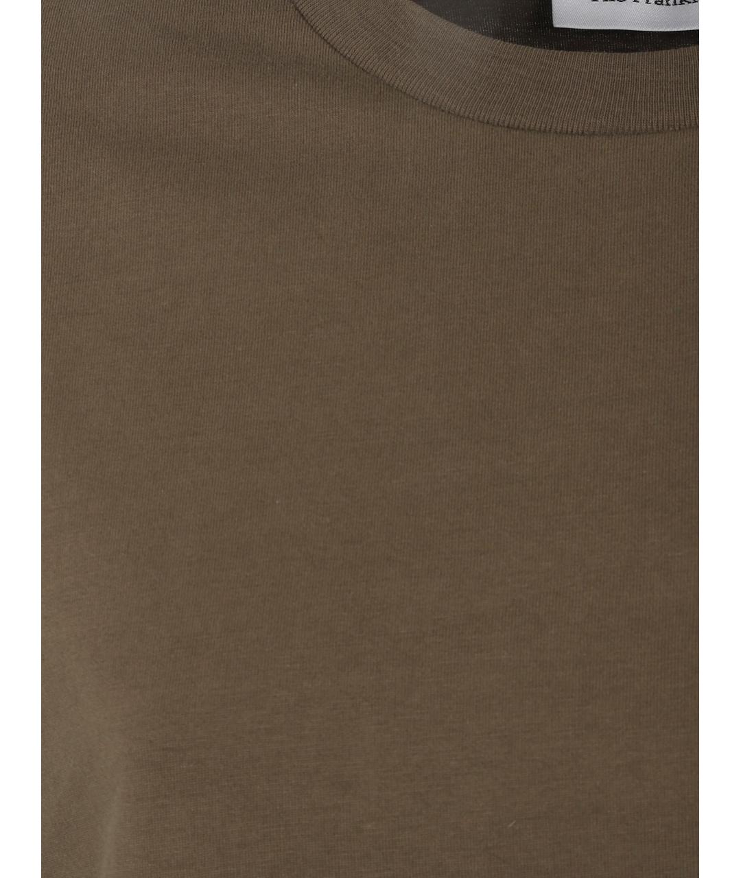 THE FRANKIE SHOP Хаки хлопковая футболка, фото 3