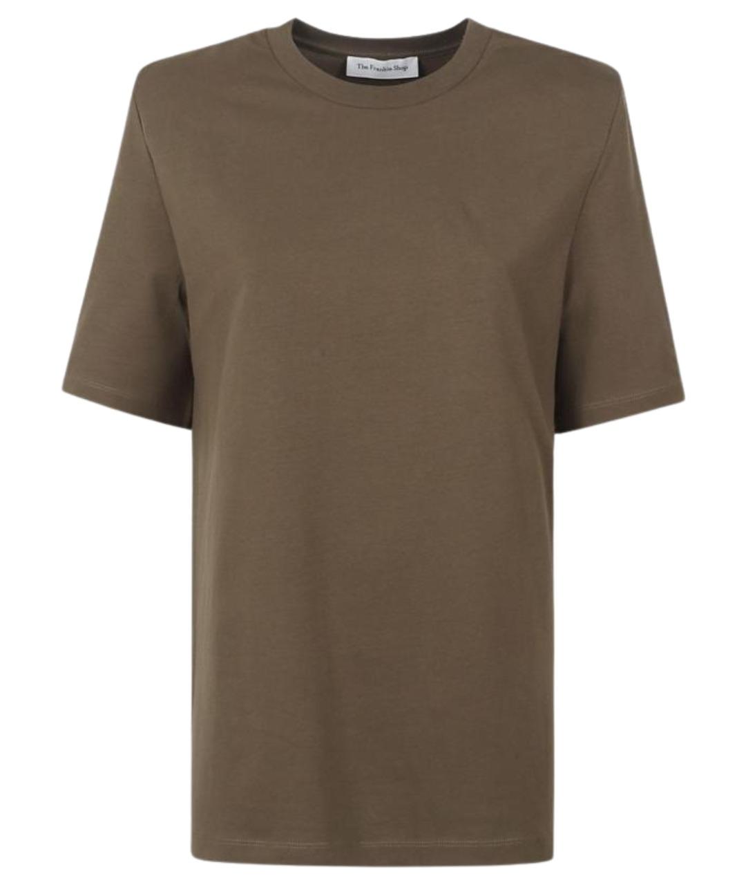 THE FRANKIE SHOP Хаки хлопковая футболка, фото 1