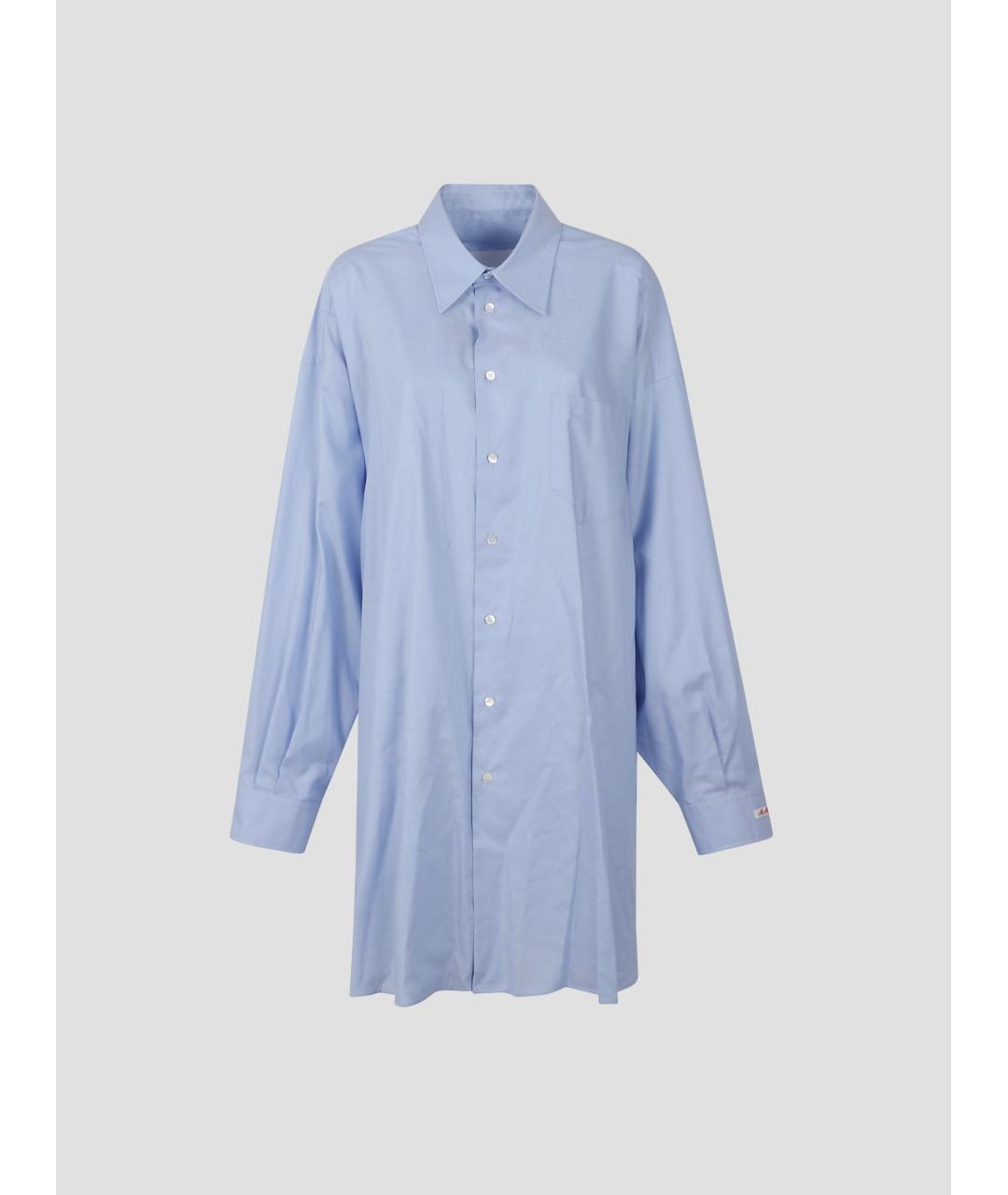 MAISON MARGIELA Голубая хлопковая рубашка, фото 4