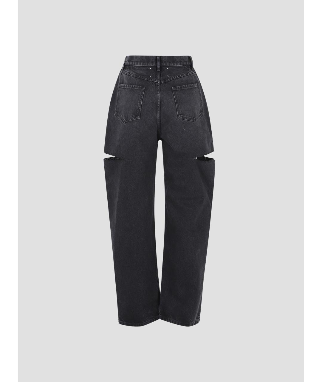 MAISON MARGIELA Черные хлопковые прямые джинсы, фото 2
