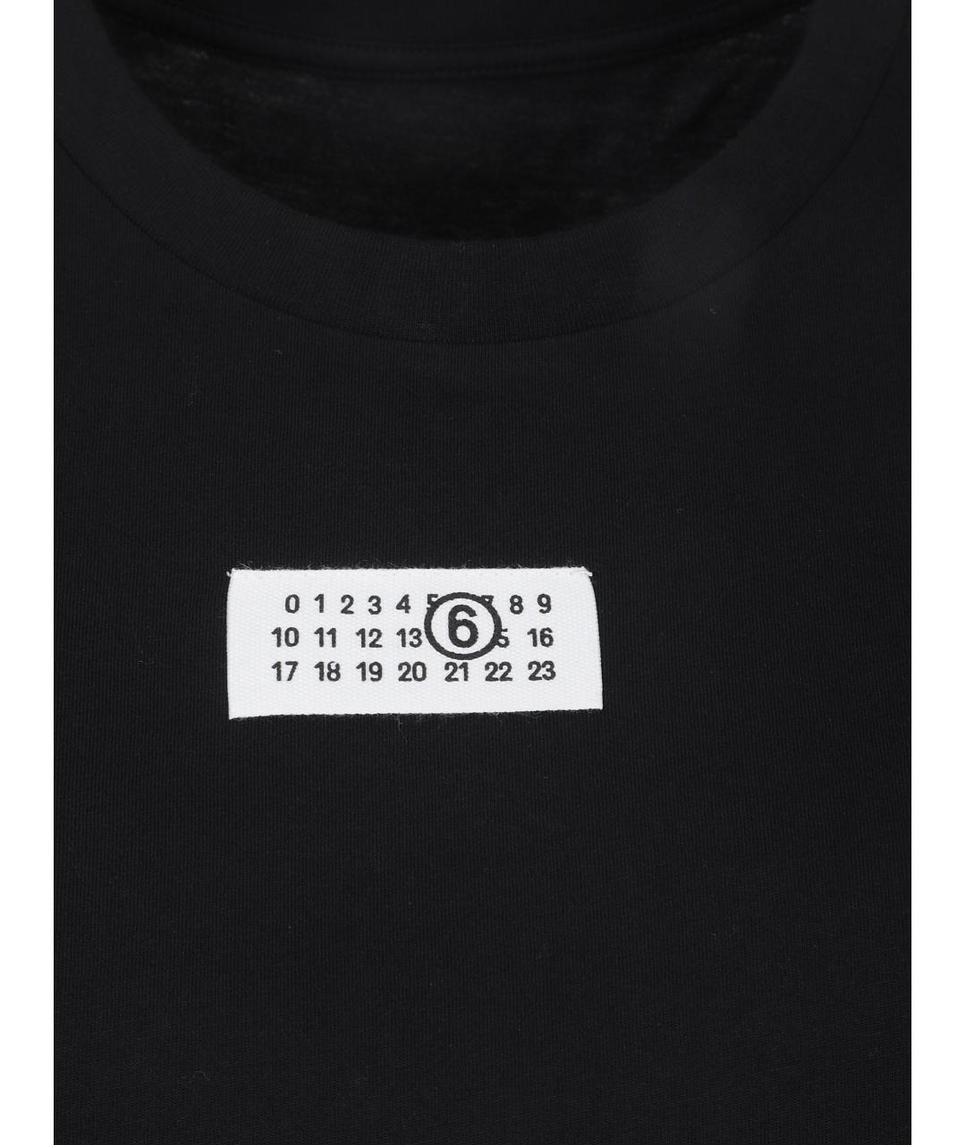 MM6 MAISON MARGIELA Черная хлопковая футболка, фото 3