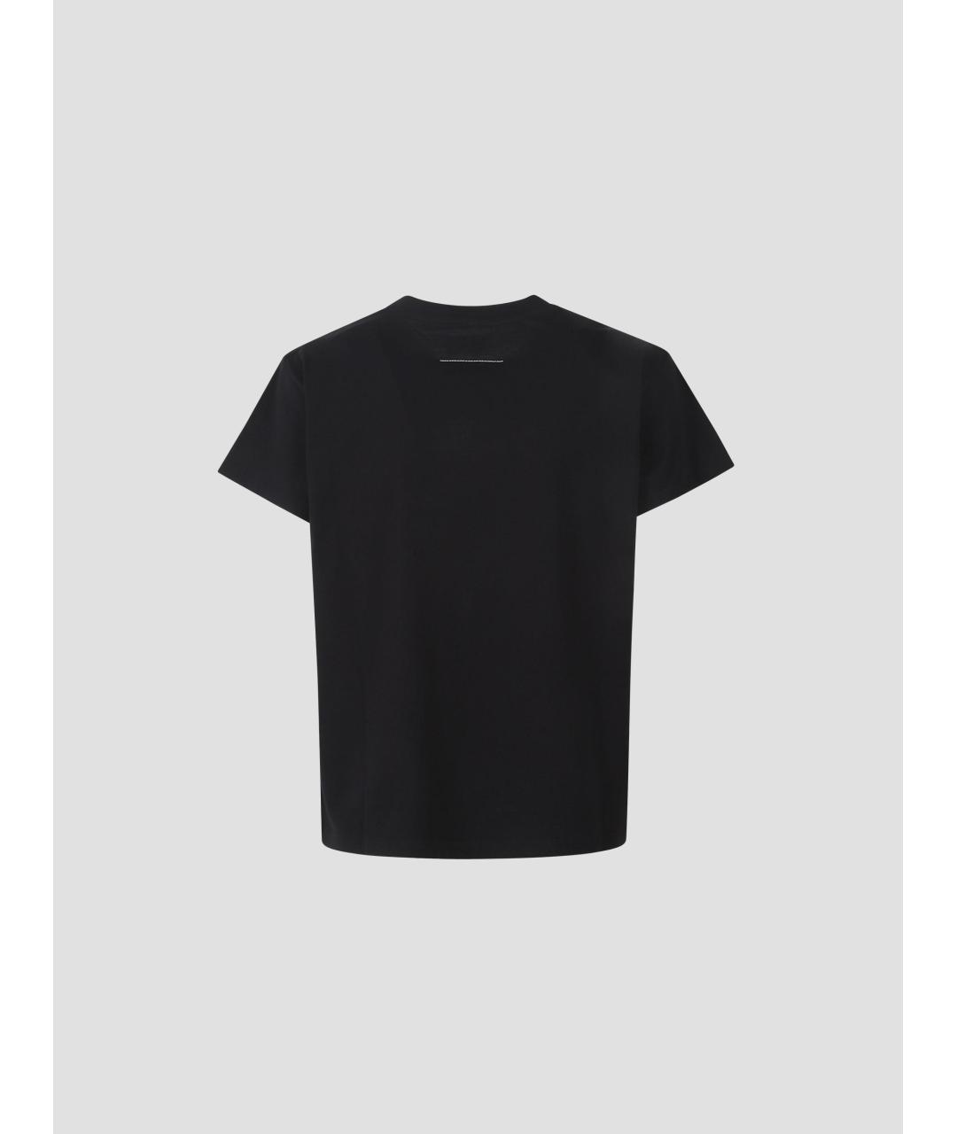 MM6 MAISON MARGIELA Черная хлопковая футболка, фото 2