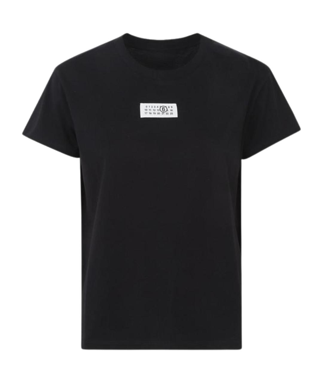 MM6 MAISON MARGIELA Черная хлопковая футболка, фото 1